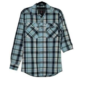 Wrangler Blue Plaid  ATG All Terrain Gear Utility Regular Fit Shirt size S